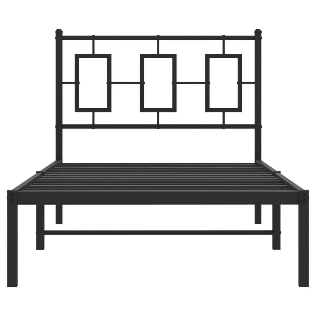 Giroletto con Testiera in Metallo Nero 90x190 cm | homemem39