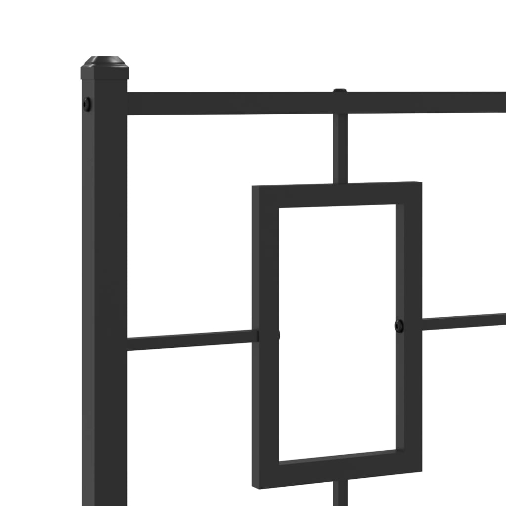 Giroletto con Testiera in Metallo Nero 90x190 cm | homemem39
