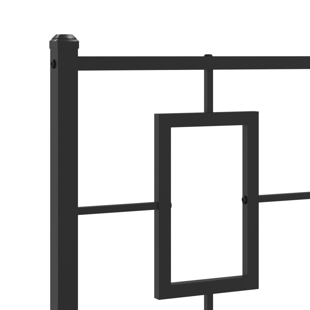 Giroletto con Testiera in Metallo Nero 90x200 cm