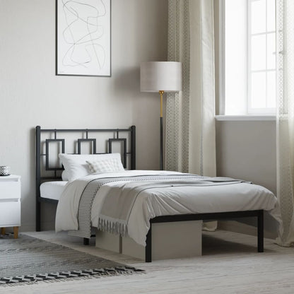 Giroletto con Testiera in Metallo Nero 90x200 cm - homemem39