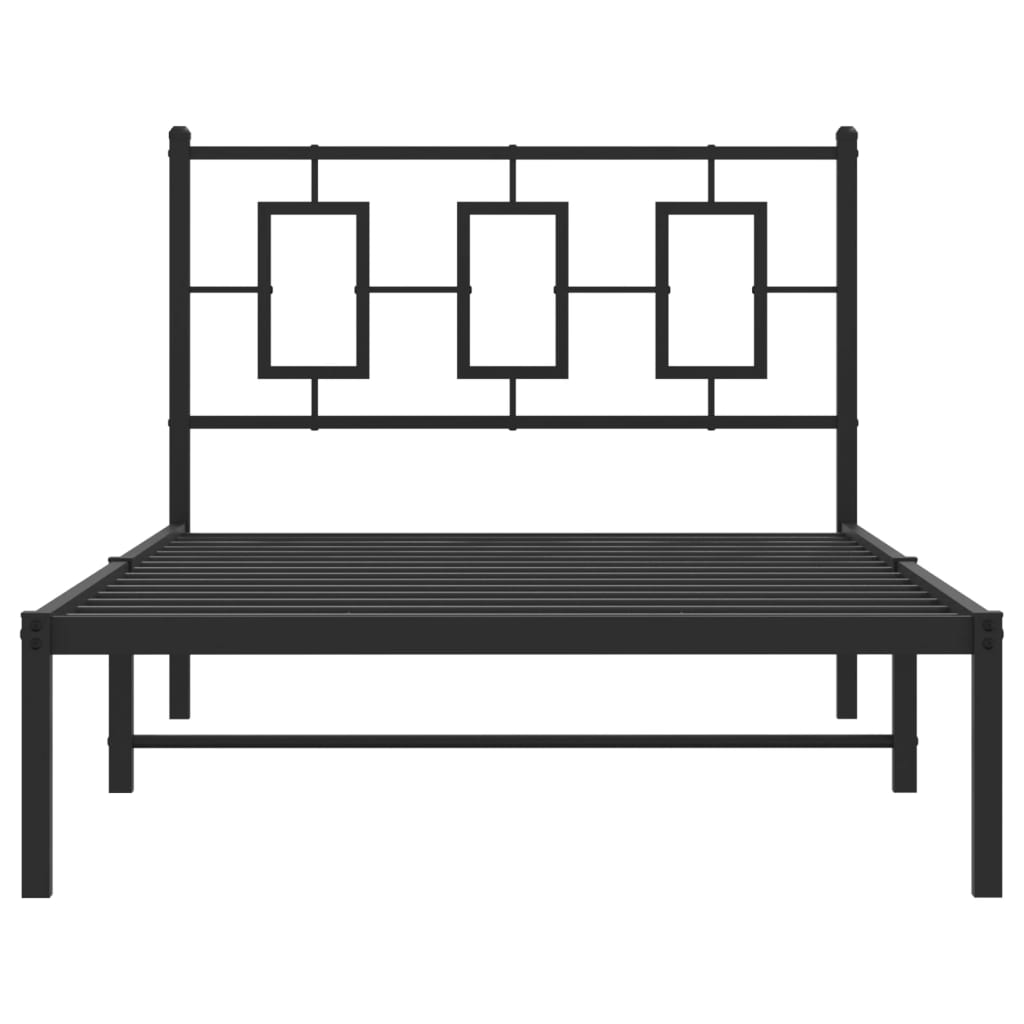 Giroletto con Testiera Metallo Nero 100x200 cm