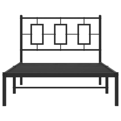 Giroletto con Testiera Metallo Nero 100x200 cm