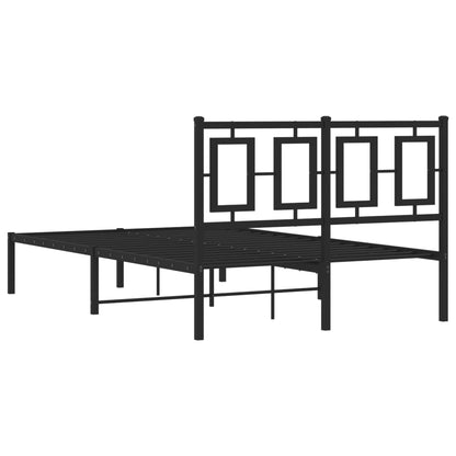 Giroletto con Testiera in Metallo Nero 120x200 cm