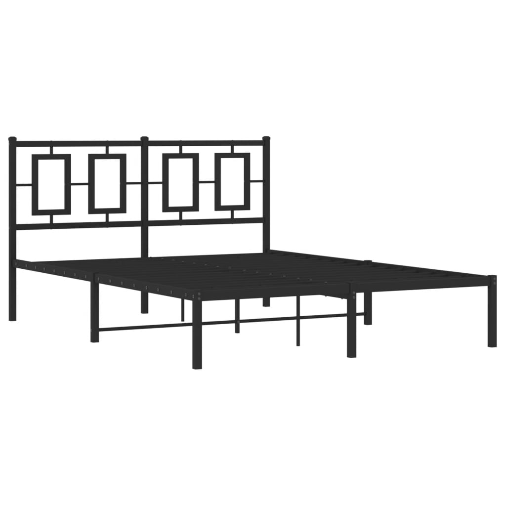 Giroletto con Testiera in Metallo Nero 140x200 cm - homemem39