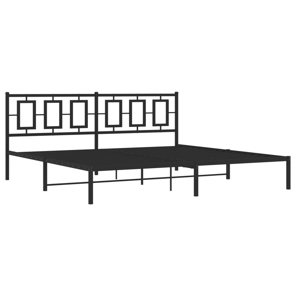 Giroletto con Testiera in Metallo Nero 193x203 cm