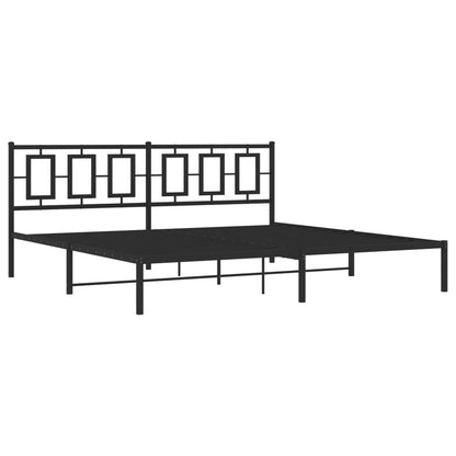 Giroletto con Testiera in Metallo Nero 193x203 cm