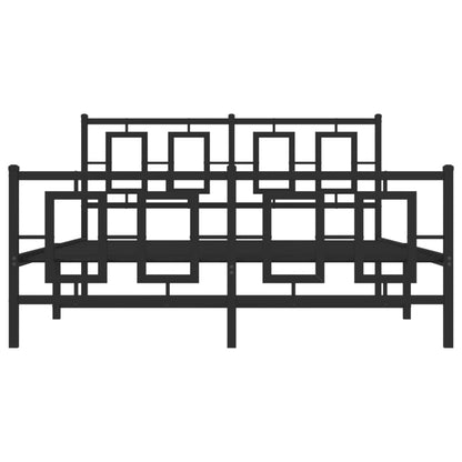 Giroletto con Testiera e Pediera Metallo Nero 135x190 cm - homemem39