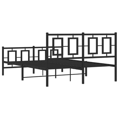 Giroletto con Testiera e Pediera Metallo Nero 135x190 cm