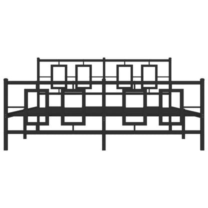 Giroletto con Testiera e Pediera Metallo Nero 150x200 cm | homemem39