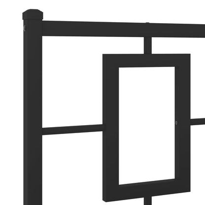 Giroletto con Testiera e Pediera Metallo Nero 150x200 cm