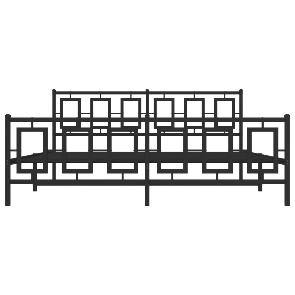 Giroletto con Testiera e Pediera Metallo Nero 183x213 cm - homemem39