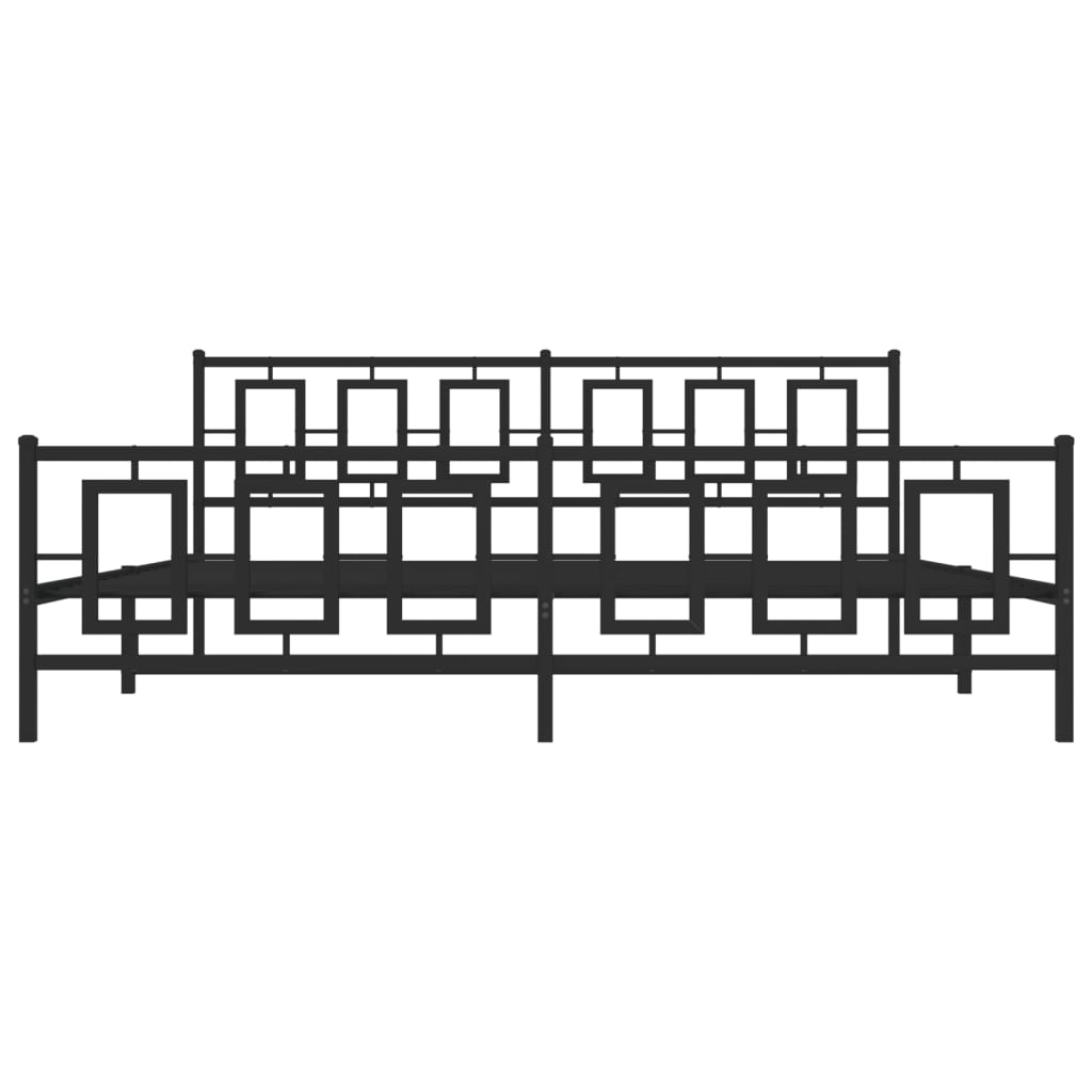 Giroletto con Testiera e Pediera Metallo Nero 193x203 cm - homemem39