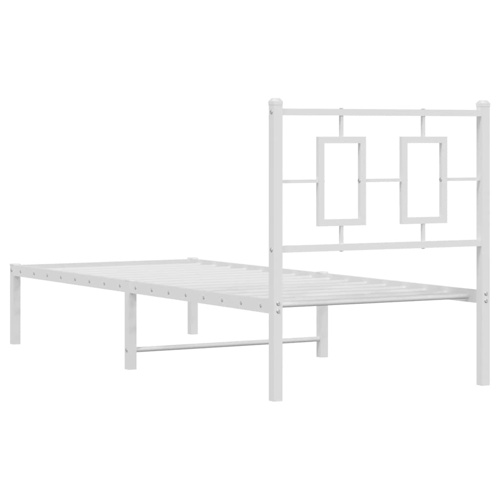 Giroletto senza Materaso con Testiera Metallo Bianco 75x190 cm