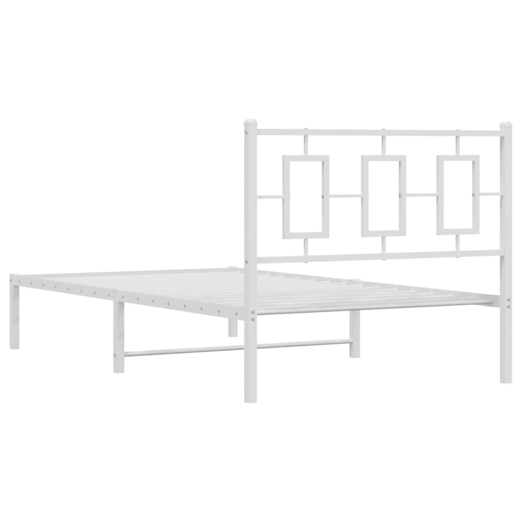 Giroletto con Testiera Metallo Bianco 100x190 cm