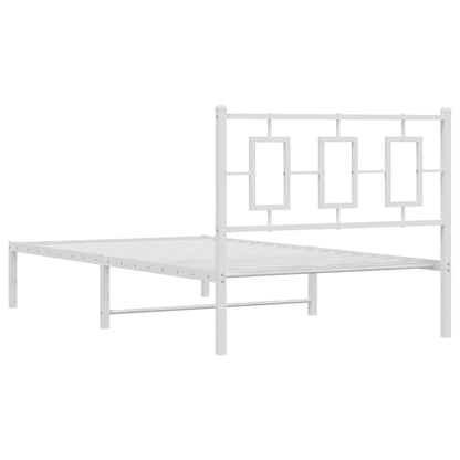 Giroletto con Testiera Metallo Bianco 100x190 cm