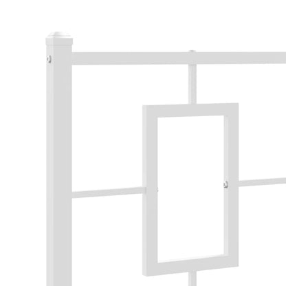 Giroletto con Testiera Metallo Bianco 100x190 cm