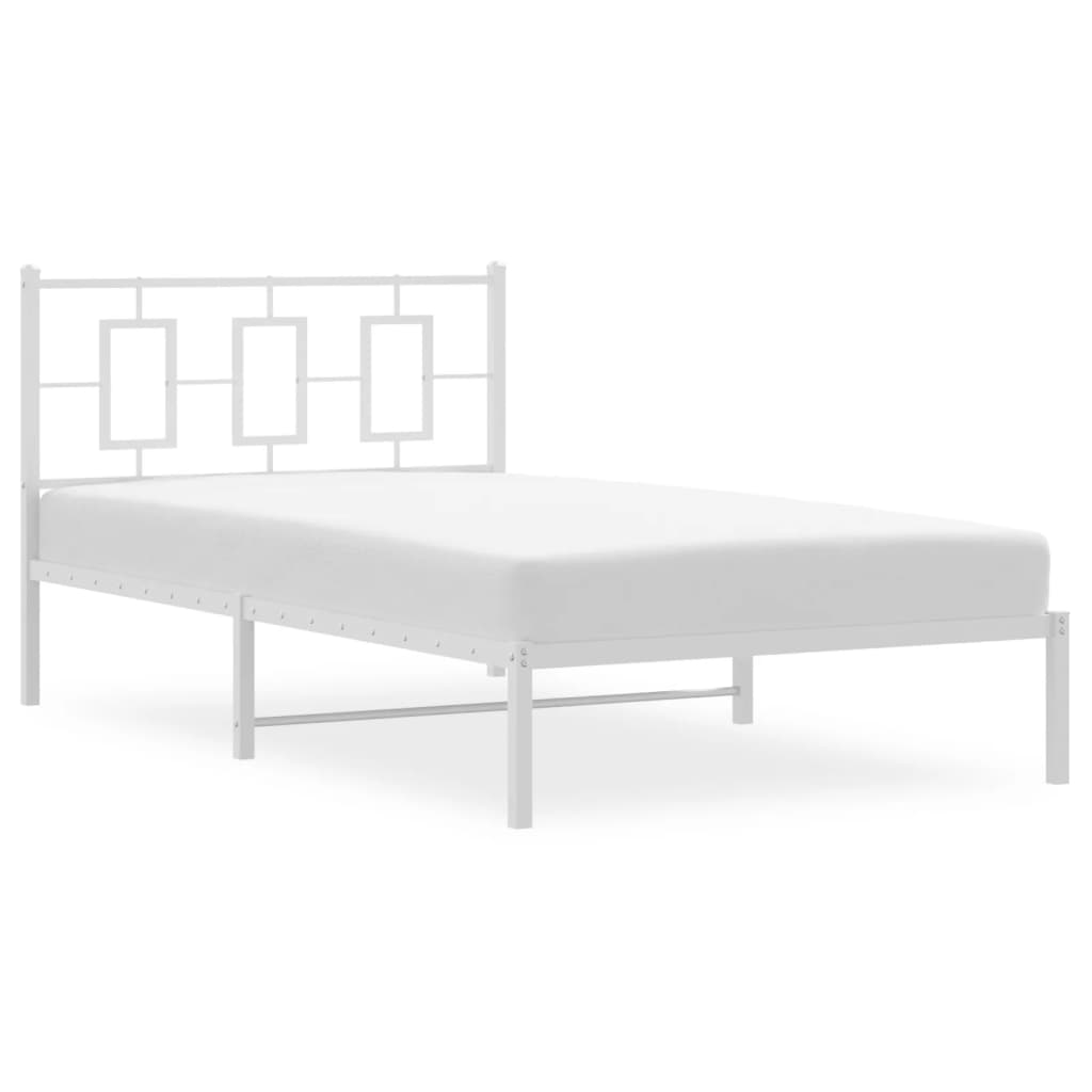 Giroletto con Testiera Metallo Bianco 107x203 cm