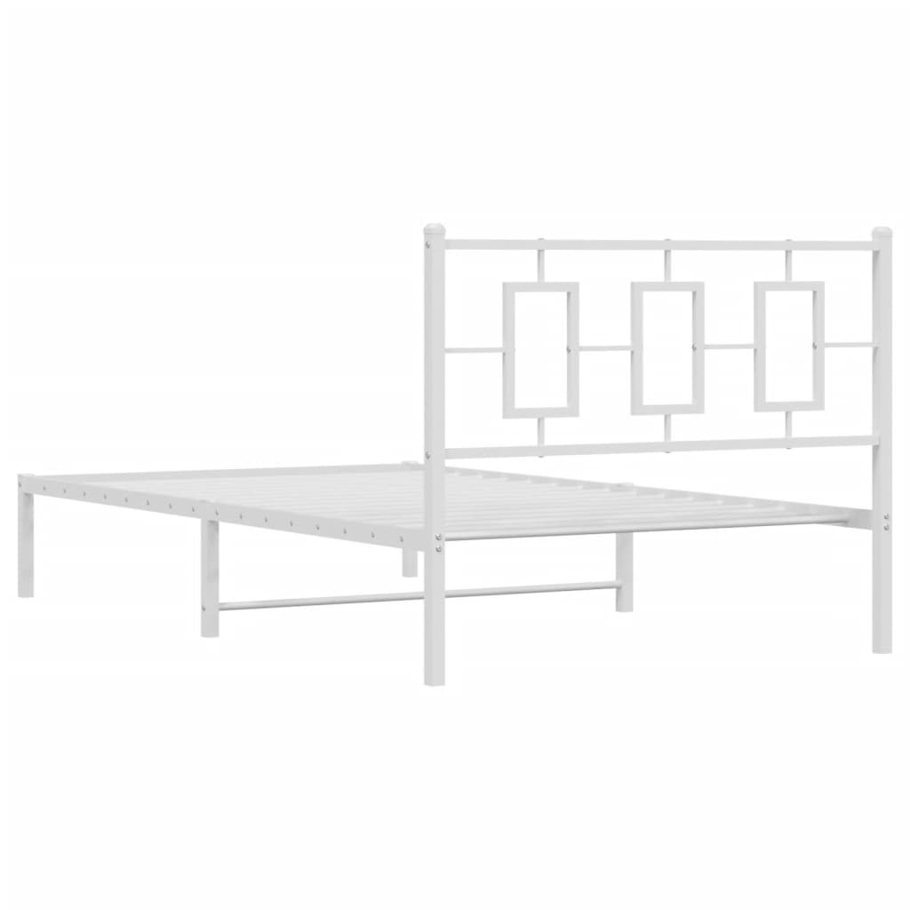 Giroletto con Testiera Metallo Bianco 107x203 cm