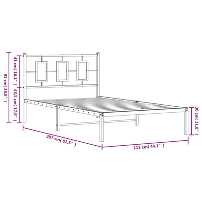 Giroletto con Testiera Metallo Bianco 107x203 cm