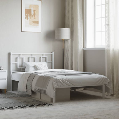 Giroletto con Testiera Metallo Bianco 107x203 cm - homemem39