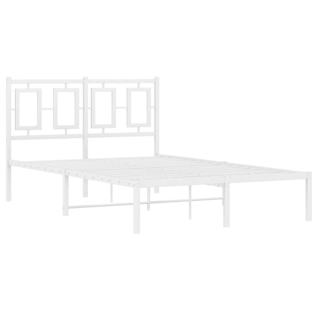Giroletto con Testiera in Metallo Bianco 120x200 cm