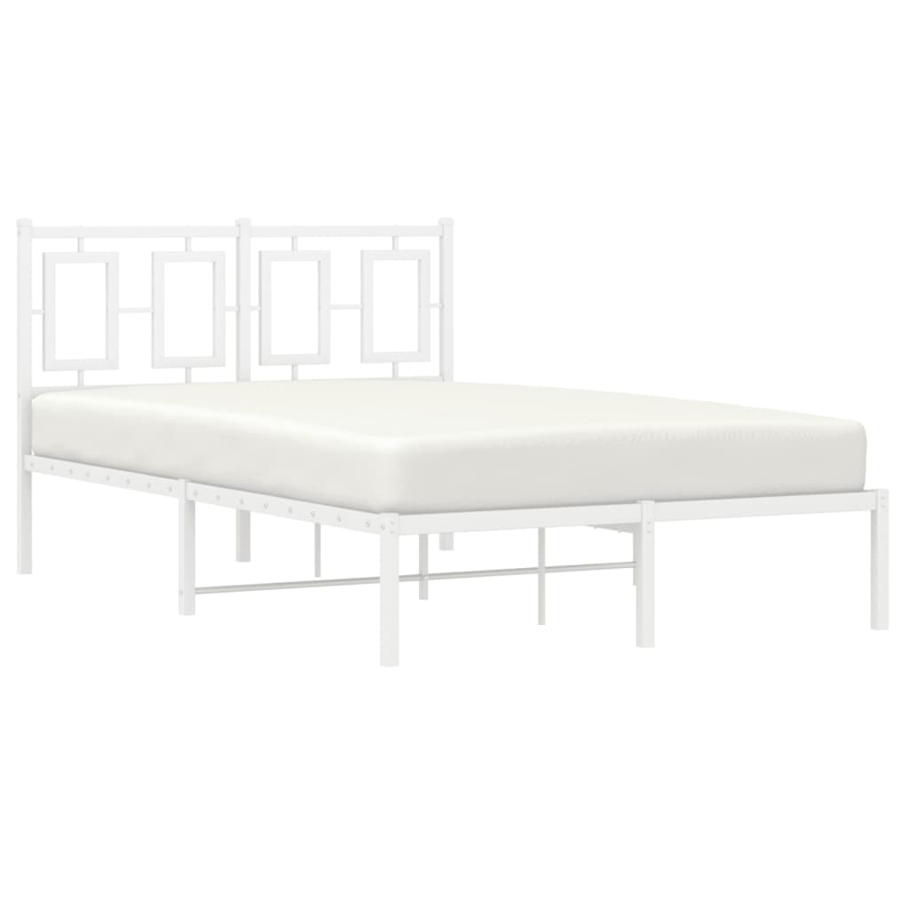 Giroletto con Testiera in Metallo Bianco 120x200 cm