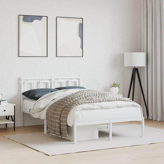 Giroletto con Testiera in Metallo Bianco 120x200 cm | homemem39