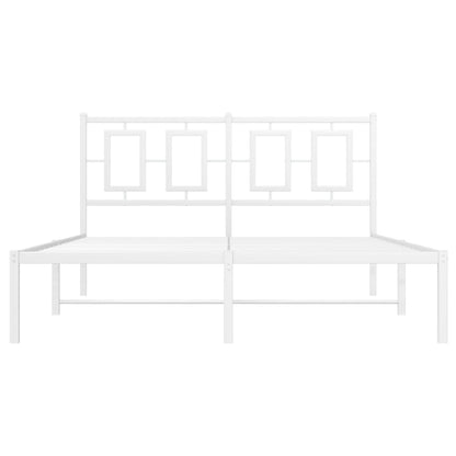 Giroletto con Testiera Metallo Bianco 135x190 cm | homemem39