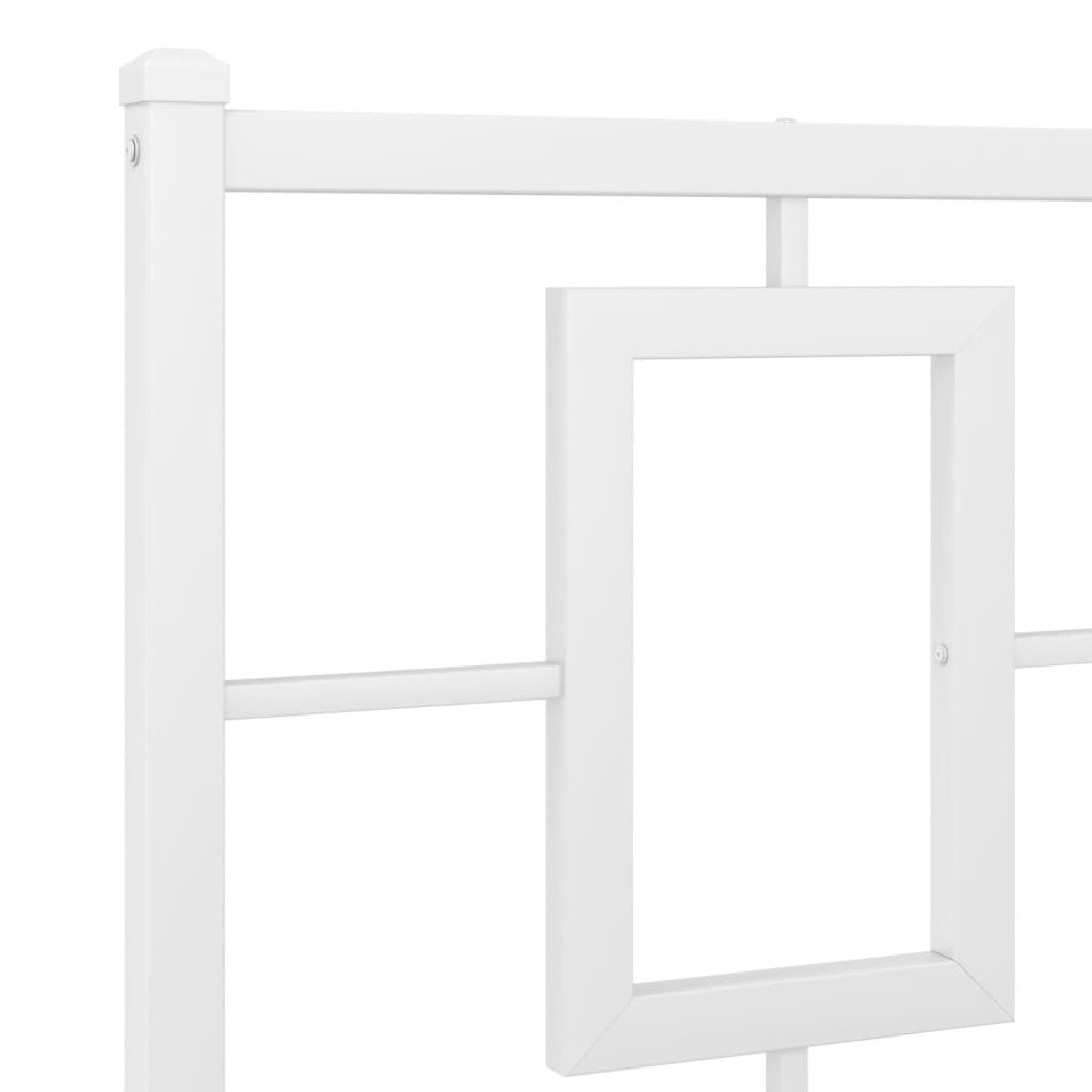 Giroletto con Testiera Metallo Bianco 135x190 cm | homemem39