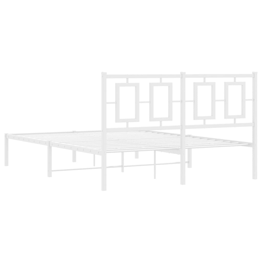 Giroletto con Testiera Metallo Bianco 140x190 cm
