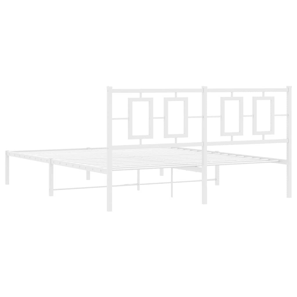 Giroletto con Testiera Metallo Bianco 150x200 cm