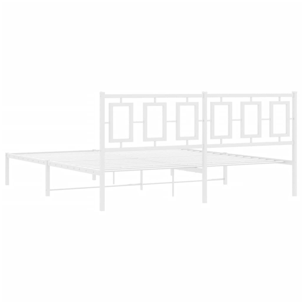 Giroletto con Testiera Metallo Bianco 183x213 cm | homemem39