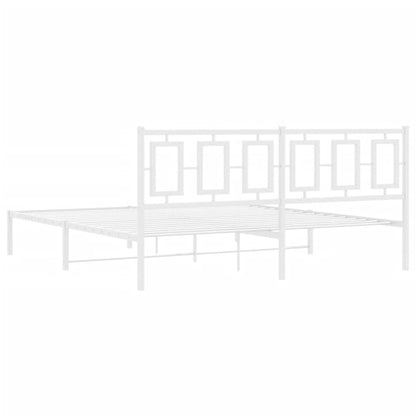 Giroletto con Testiera Metallo Bianco 183x213 cm | homemem39