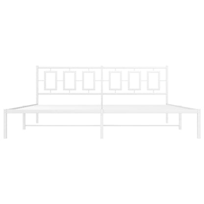 Giroletto con Testiera Metallo Bianco 193x203 cm | homemem39