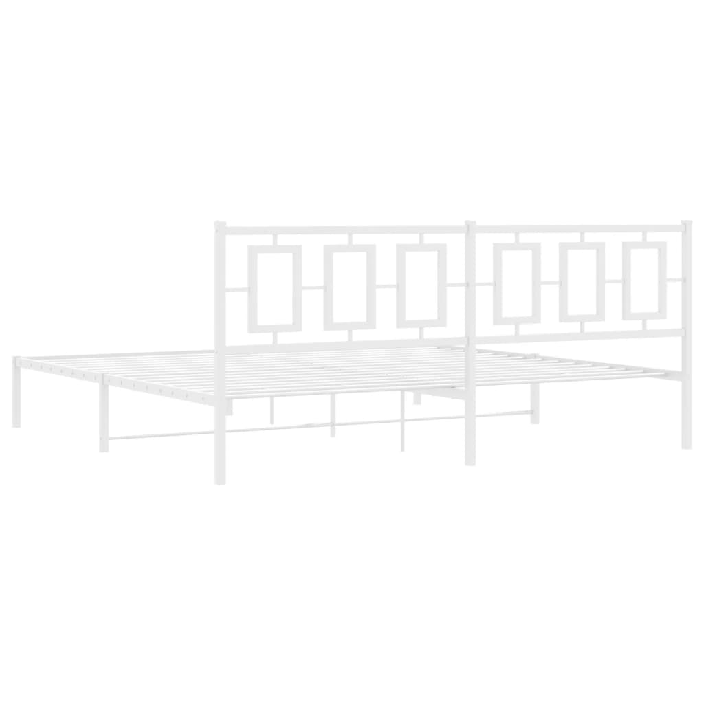 Giroletto con Testiera Metallo Bianco 193x203 cm | homemem39
