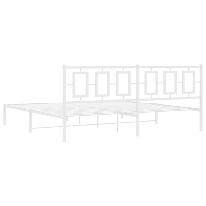 Giroletto con Testiera Metallo Bianco 193x203 cm | homemem39