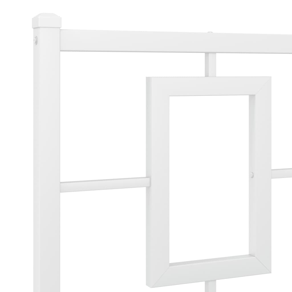 Giroletto con Testiera Metallo Bianco 193x203 cm | homemem39