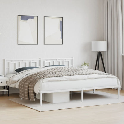 Giroletto con Testiera Metallo Bianco 193x203 cm | homemem39