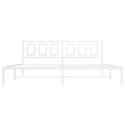 Giroletto con Testiera Metallo Bianco 200x200 cm - homemem39