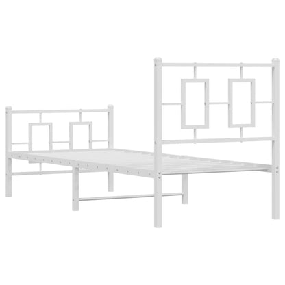 Giroletto con Testiera e Pediera Metallo Bianco 80x200 cm | homemem39