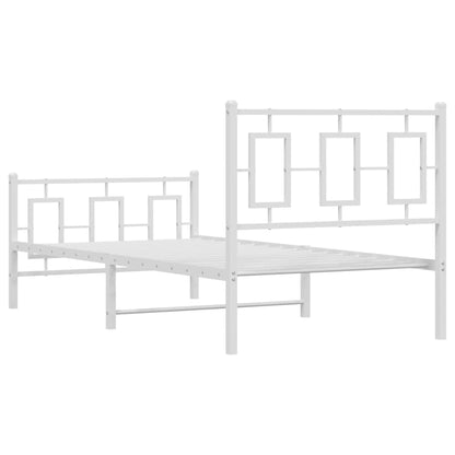 Giroletto con Testiera e Pediera Metallo Bianco 90x200 cm | homemem39
