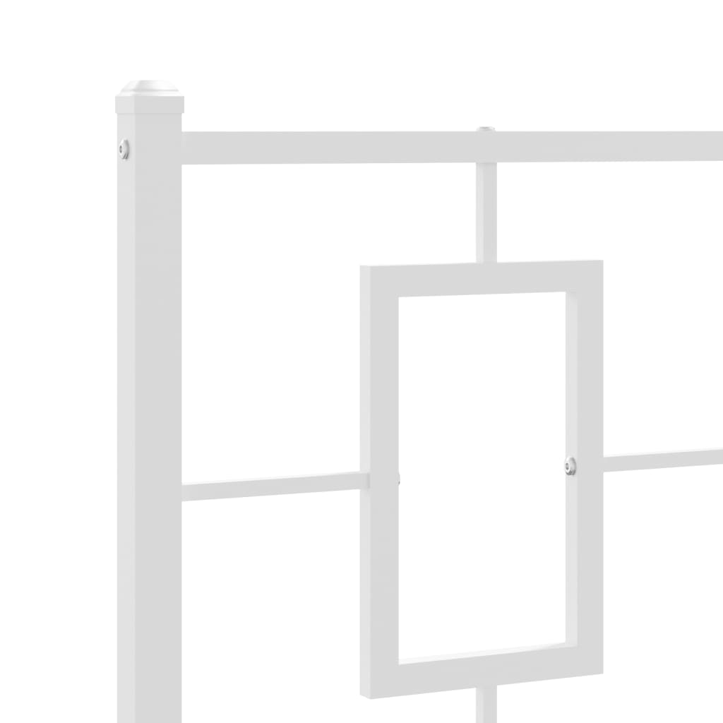 Giroletto con Testiera e Pediera Metallo Bianco 90x200 cm | homemem39