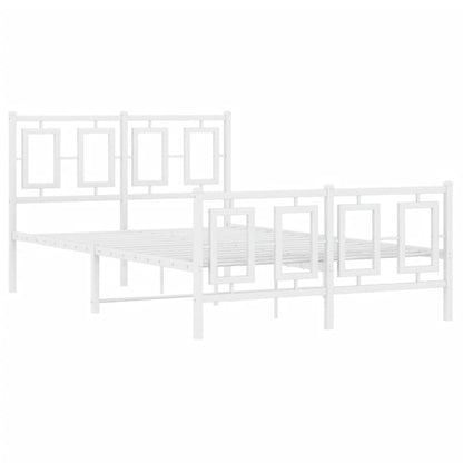 Giroletto con Testiera e Pediera Metallo Bianco 120x190 cm - homemem39