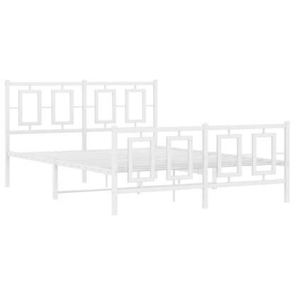 Giroletto con Testiera e Pediera Metallo Bianco 135x190 cm | homemem39