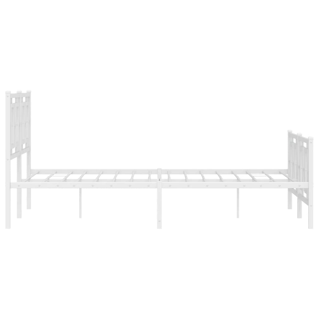 Giroletto con Testiera e Pediera Metallo Bianco 135x190 cm | homemem39