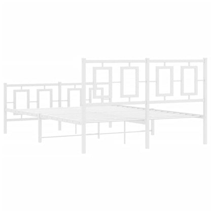 Giroletto con Testiera e Pediera Metallo Bianco 135x190 cm | homemem39