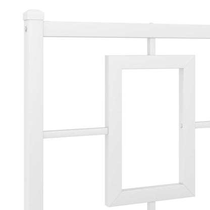 Giroletto con Testiera e Pediera Metallo Bianco 135x190 cm | homemem39