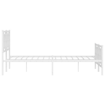 Giroletto con Testiera e Pediera Metallo Bianco 140x190 cm | homemem39