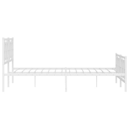 Giroletto con Testiera e Pediera Metallo Bianco 150x200 cm