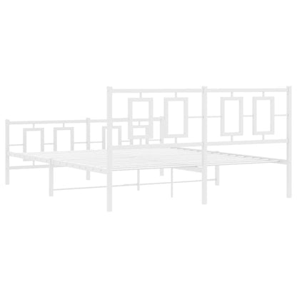 Giroletto con Testiera e Pediera Metallo Bianco 150x200 cm